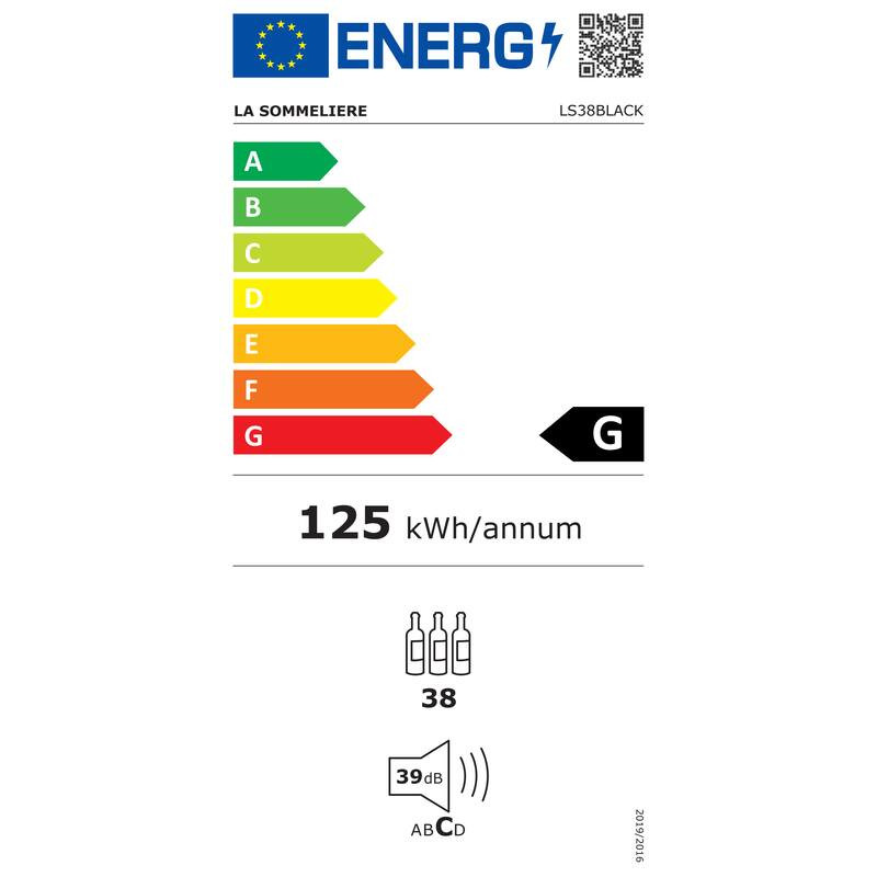 Veinikelder LS38BLACK 38 Pudelit La Sommelière koos Préserviniga